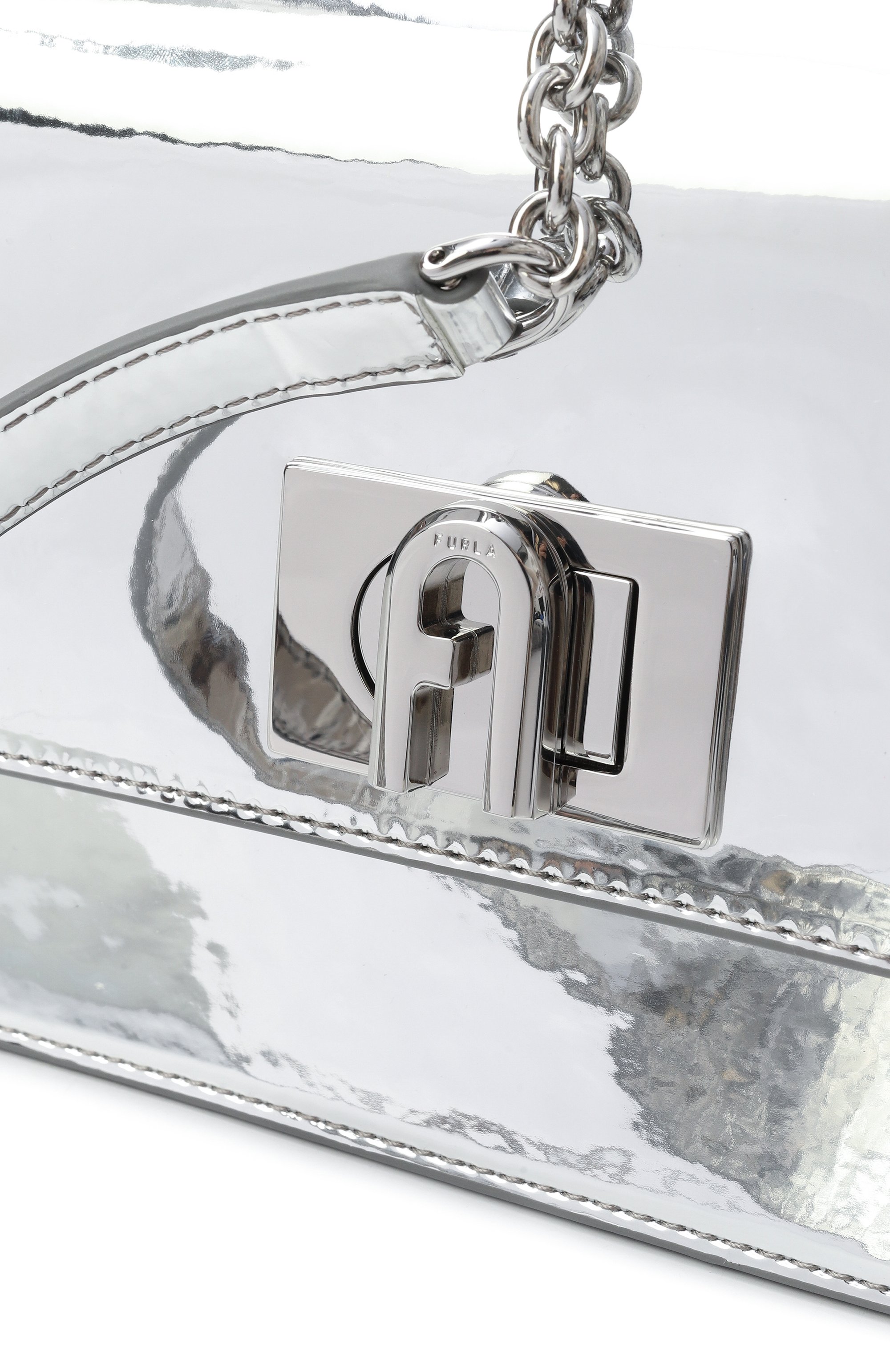 Сумка furla 1927 mini FURLA серебряного цвета по цене 44000 руб., арт. BAFKACO/BX2052, фото 3 Сумка furla 1927 mini FURLA, арт. BAFKACO/BX2052, фото 3