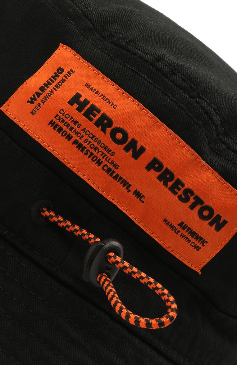 Мужская хлопковая панама HERON PRESTON черного цвета, арт. HMLB005S21FAB0011000 | Фото 3 (Материал: Текстиль, Хлопок; Материал сплава: Проставлено; Нос: Не проставлено)