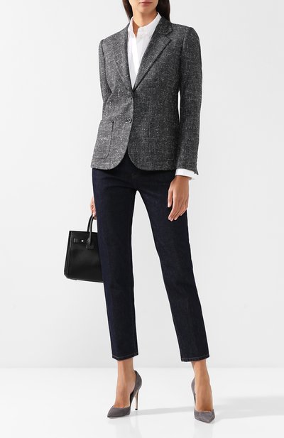 Жакет из смеси шелка и шерсти KITON темно-серого цвета по цене 414500 руб., арт. D46516K02R24, фото 2 Жакет из смеси шелка и шерсти KITON, арт. D46516K02R24, фото 2