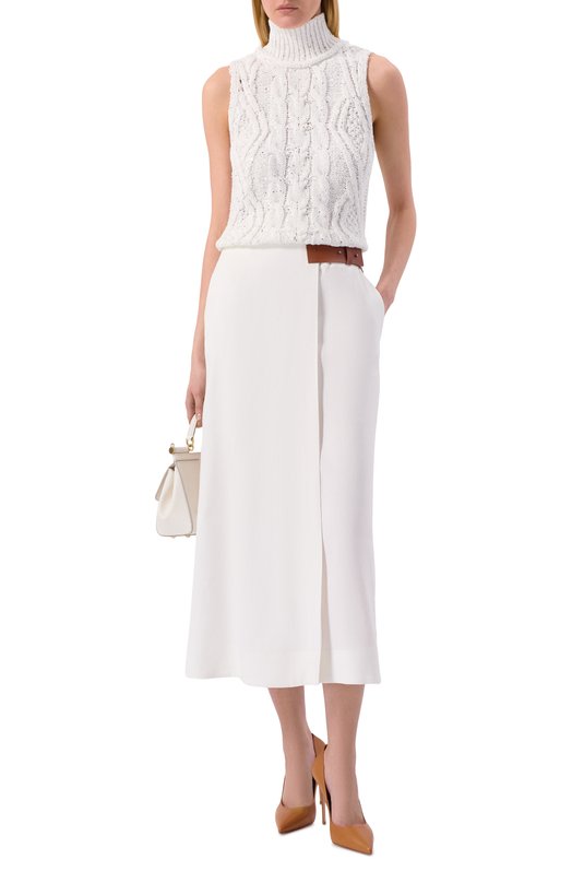 Юбка изо льна и вискозы Lorena Antoniazzi P2640G033A/3347 Белый  P2640G033A/3347 Фото 2