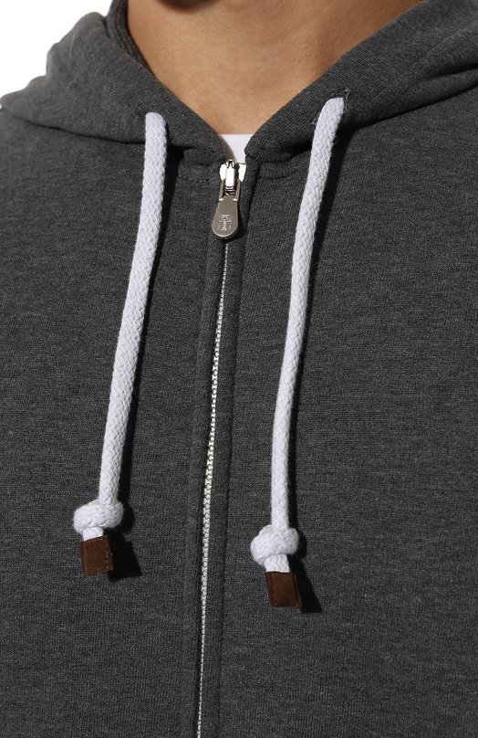 Хлопковая толстовка Brunello Cucinelli MTU14B2038 Серый  MTU14B2038 Фото 5