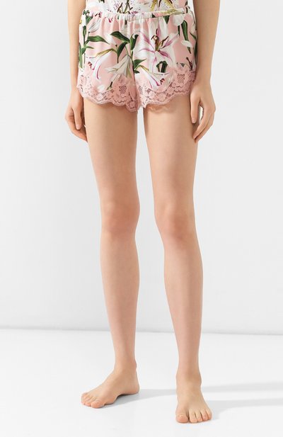 Шорты из смеси шелка и хлопка DOLCE & GABBANA светло-розового цвета по цене 49950 руб., арт. 03A02T/FSAYV, фото 3 Шорты из смеси шелка и хлопка DOLCE & GABBANA, арт. 03A02T/FSAYV, фото 3