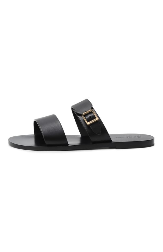 Кожаные шлепанцы Ios Saint Laurent 820533/DWE00 Чёрный  820533/DWE00 Фото 4