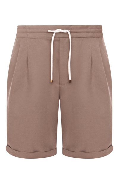 Шорты изо льна и хлопка BRUNELLO CUCINELLI коричневого цвета по цене 113500 руб., арт. MH255U0020, фото 1 Шорты изо льна и хлопка BRUNELLO CUCINELLI, арт. MH255U0020, фото 1