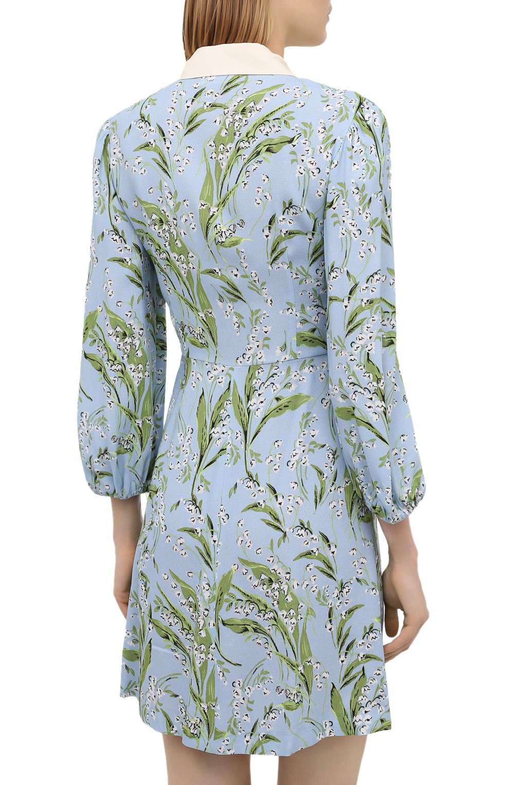 Платье из вискозы REDVALENTINO голубого цвета по цене 57800 руб., арт. VR3VAW15/5MQ, фото 4 Платье из вискозы REDVALENTINO, арт. VR3VAW15/5MQ, фото 4