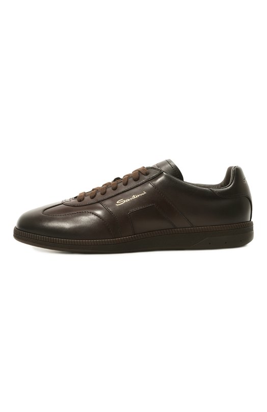 Кожаные кеды DBS-Olympic Santoni MBPG22031DKTTCVL Коричневый  MBPG22031DKTTCVL Фото 4
