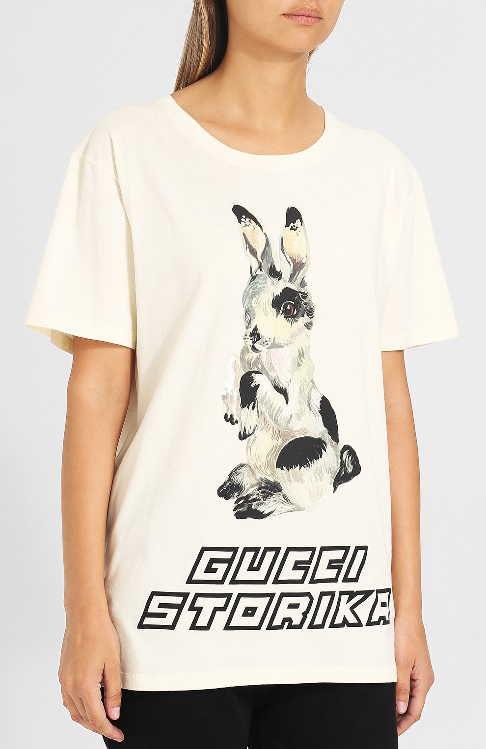 Хлопковая футболка с круглым вырезом и принтом GUCCI, арт. 492347/X3M80, фото 3