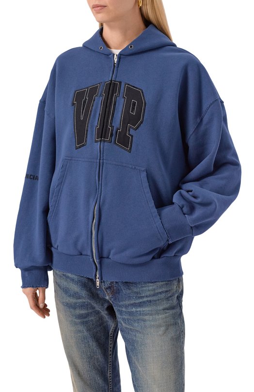 Хлопковая толстовка Balenciaga 833377/TSVP5 Синий  833377/TSVP5 Фото 3