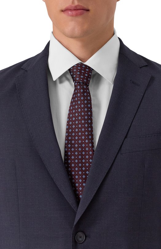 Шелковый галстук Canali 18/HJ04416 Бордовый  18/HJ04416 Фото 2