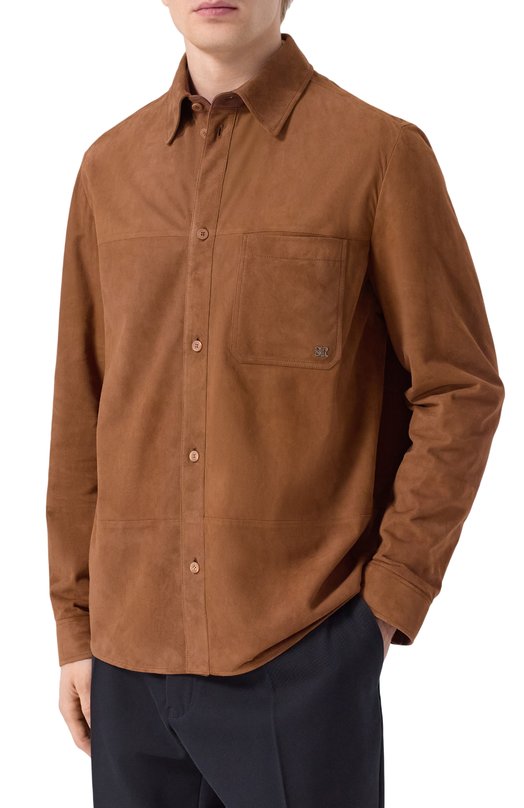 Замшевая куртка-рубашка Stefano Ricci M7J5100280/SUESN4 Коричневый  M7J5100280/SUESN4 Фото 3