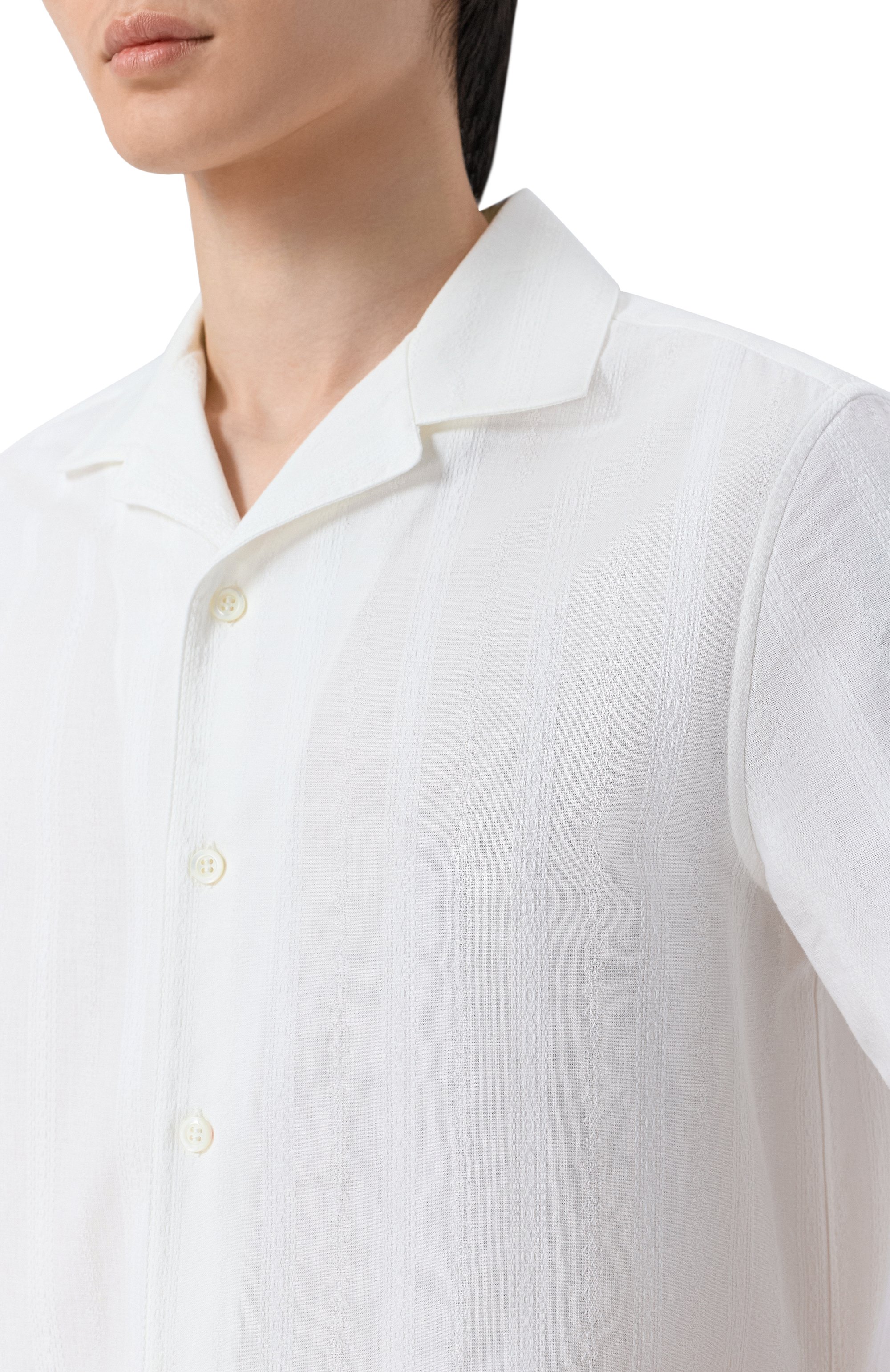 Хлопковая рубашка BRUNELLO CUCINELLI, арт. MM6410615, фото 5