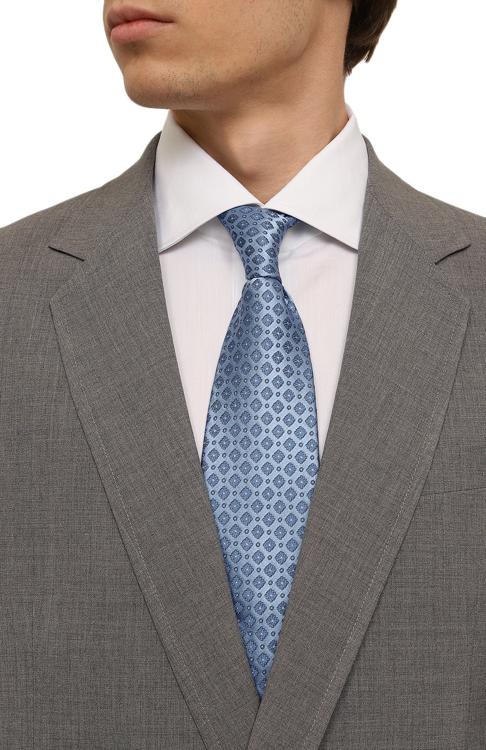 Шелковый галстук STEFANO RICCI голубого цвета по цене 31000 руб., арт. CCXL/54023, фото 2 Шелковый галстук STEFANO RICCI, арт. CCXL/54023, фото 2