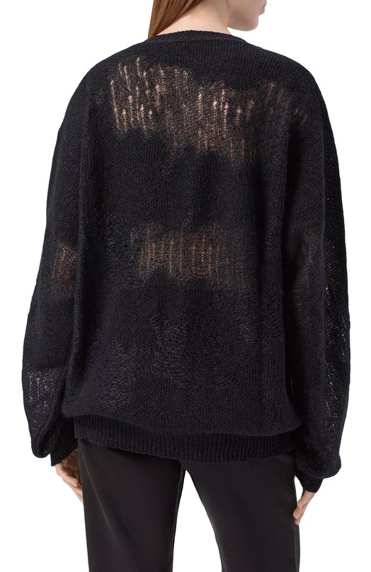 Свитер из шерсти и шелка Ann Demeulemeester B0013196/KN070 Чёрный  B0013196/KN070 Фото 4