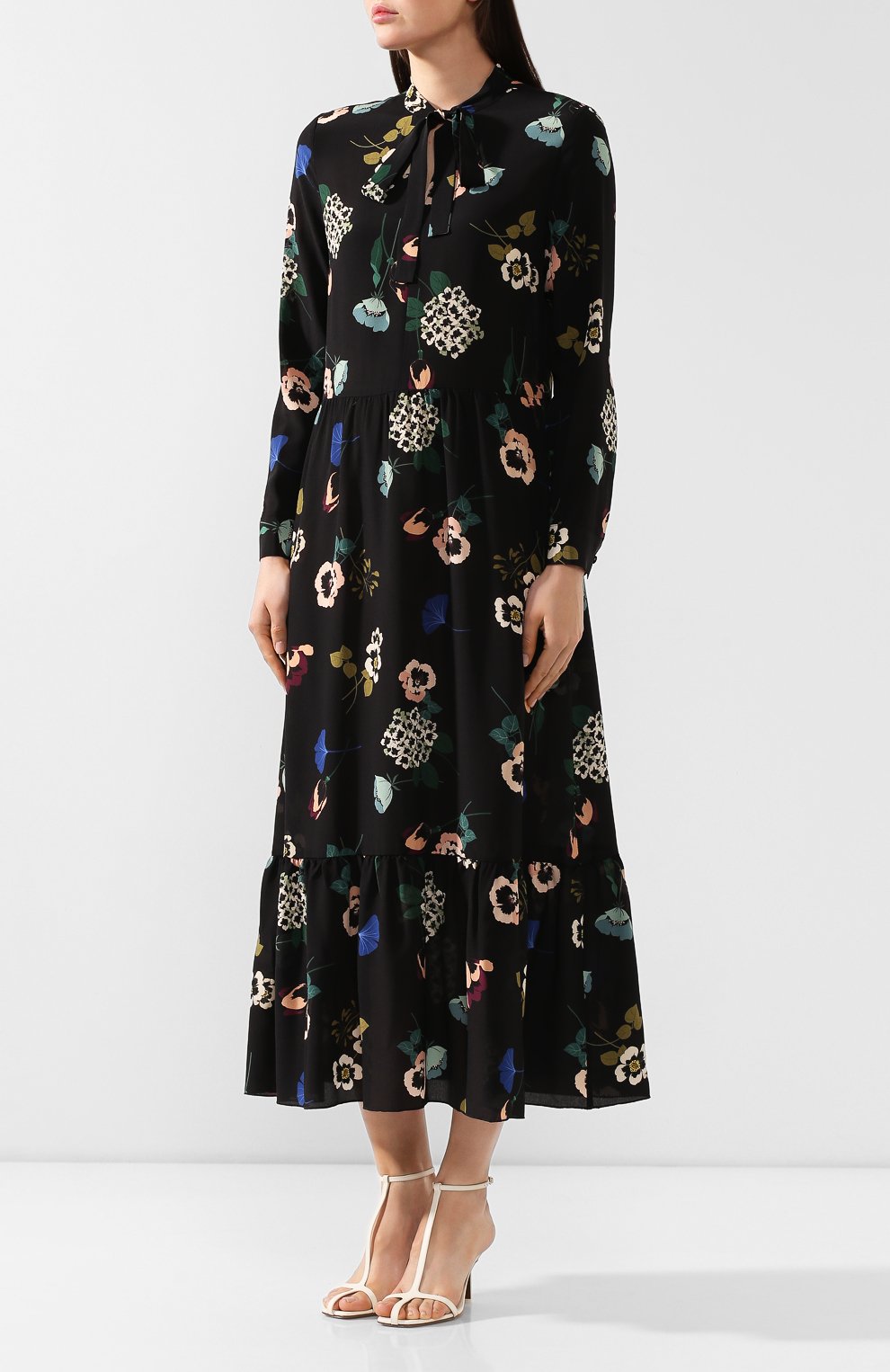 Шелковое платье REDVALENTINO черно-белого цвета по цене 95750 руб., арт. SR0VA7G0/4HV, фото 3 Шелковое платье REDVALENTINO, арт. SR0VA7G0/4HV, фото 3