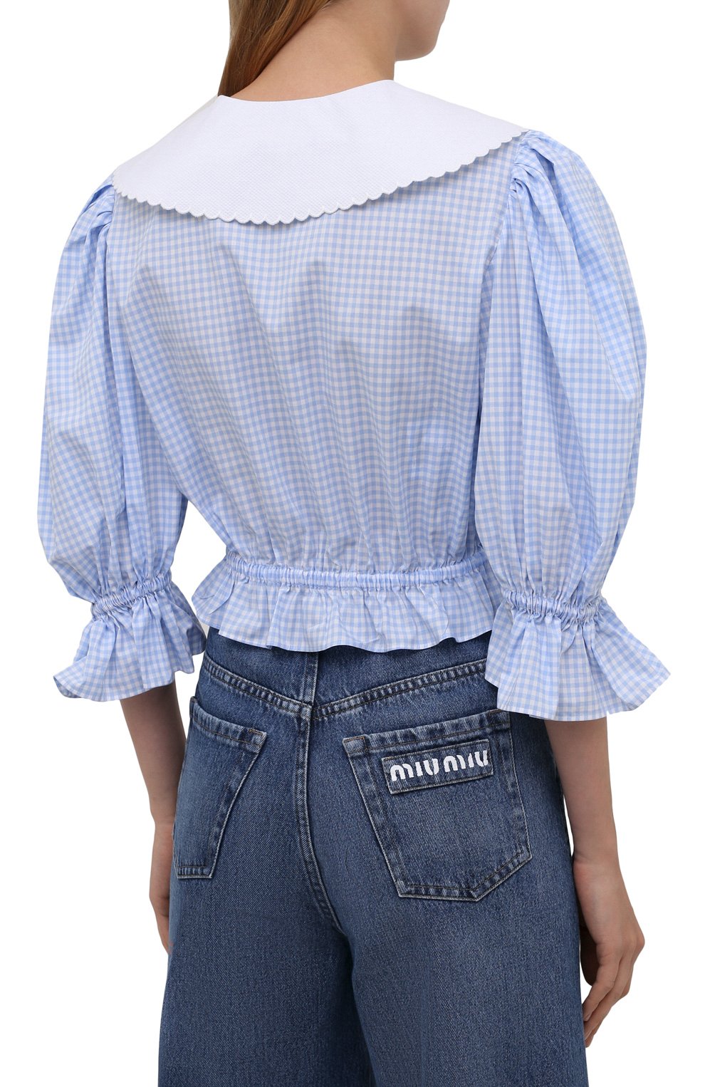 Хлопковая блузка MIU MIU, арт. MK1540-318-F0012, фото 4