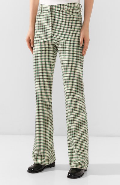 Брюки VICTORIA BECKHAM зеленого цвета по цене 89950 руб., арт. 1220WTR001175C, фото 3 Брюки VICTORIA BECKHAM, арт. 1220WTR001175C, фото 3