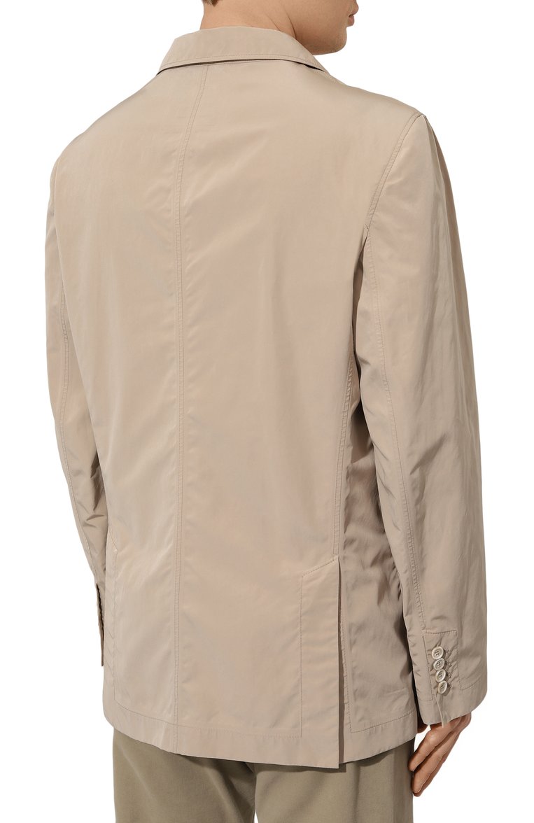 Мужская куртка BRUNELLO CUCINELLI бежевого цвета, арт. MD4796165 | Фото 4 (Рукава: Длинные; Материал внешний: Синтетический материал; Длина (верхняя одежда): Короткие; Кросс-КТ: Куртка, Ветровки, Легкие; Стили: Кэжуэл; Автоматизация ТО: Проставлено; Автоматизация состава: Проставлено)