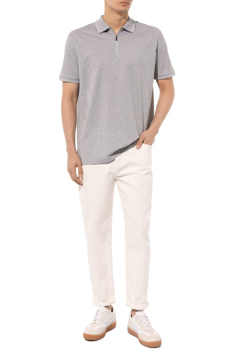 Мужские джинсы straight fit BRUNELLO CUCINELLI белого цвета, арт. M262PB2275 | Фото 2 (Длина (брюки, джинсы): Стандартные; Материал внешний: Хлопок, Деним; Кросс-КТ: Деним; Силуэт М (брюки): Прямые; Материал подклада: Хлопок; Стили: Повседневный; Автоматизация ТО: Проставлено; Автоматизация состава: Проставлено; Детали: Без декора)