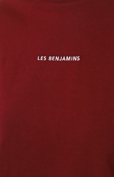 Хлопковая футболка LES BENJAMINS бордового цвета по цене 7245 руб., арт. LB22FWESSFU0T-301, фото 5 Хлопковая футболка LES BENJAMINS, арт. LB22FWESSFU0T-301, фото 5