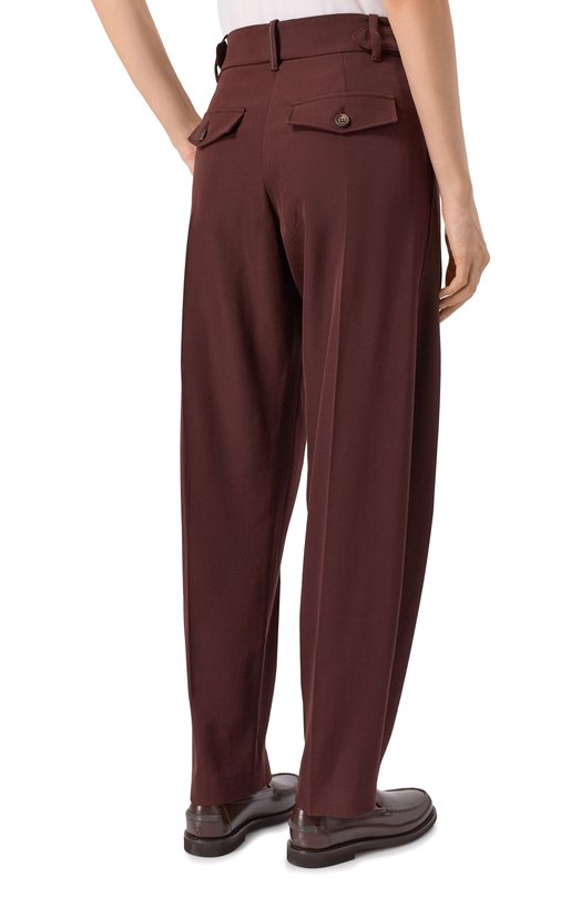 Брюки из шерсти и хлопка Brunello Cucinelli MA033P9039 Бордовый  MA033P9039 Фото 4