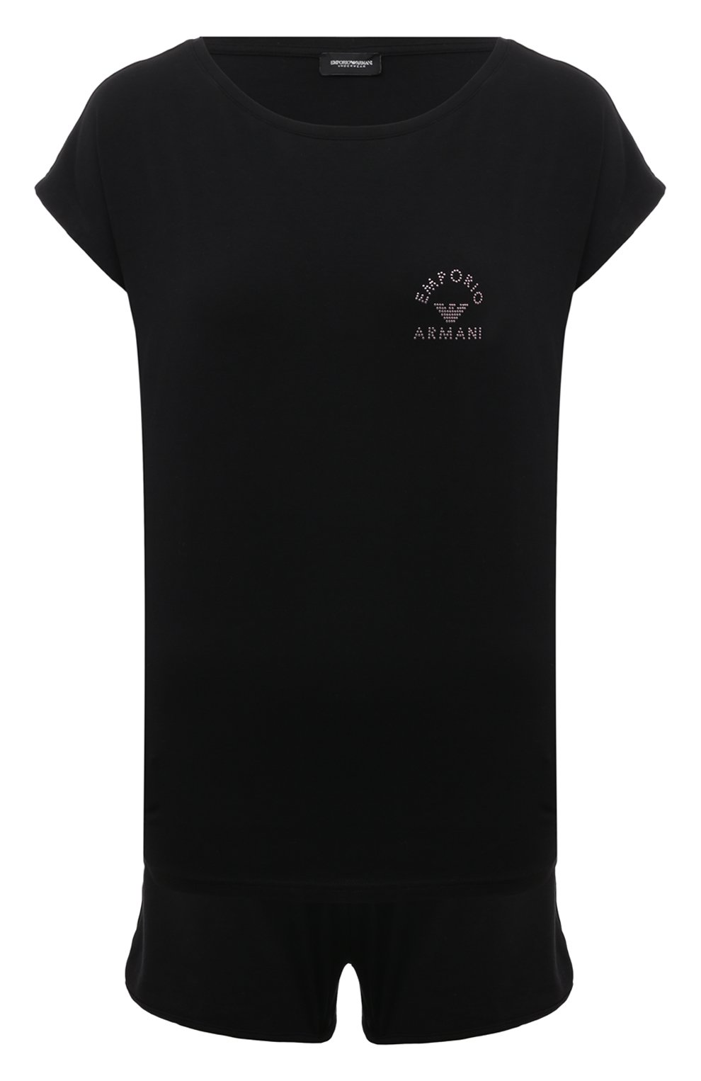 Хлопковая пижама EMPORIO ARMANI черного цвета по цене 11300 руб., арт. 164794/4R223, фото 1 Хлопковая пижама EMPORIO ARMANI, арт. 164794/4R223, фото 1