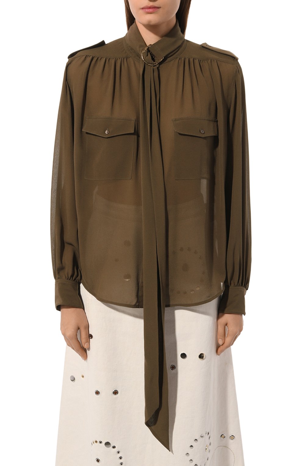 Шелковая блузка CHLOÉ, арт. CHC24WHT76117, фото 3