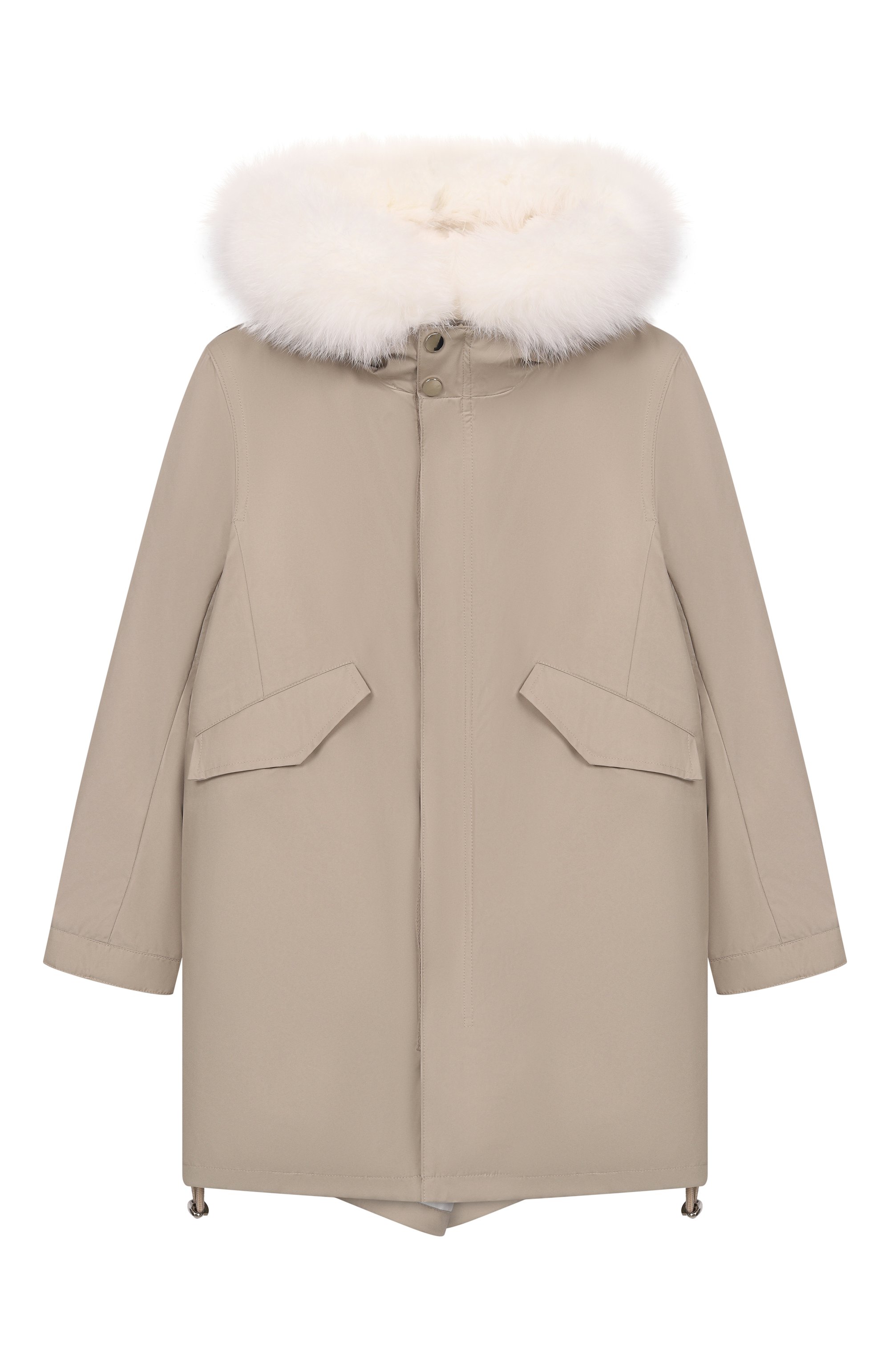 Утепленная парка с отделкой из лисы YVES SALOMON ENFANT, арт. 26WEM903LGJ02W/8-10, фото 1