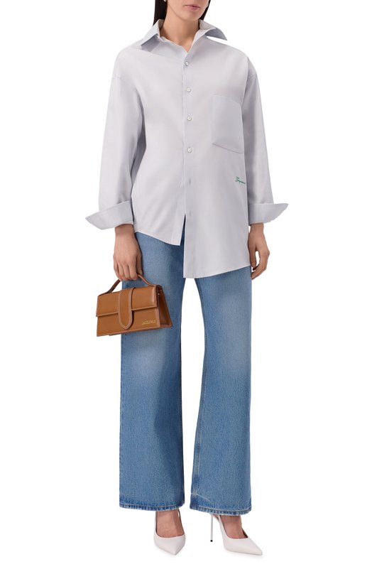 Хлопковая рубашка Jacquemus 25E251SH086/1726 Серый  25E251SH086/1726 Фото 2