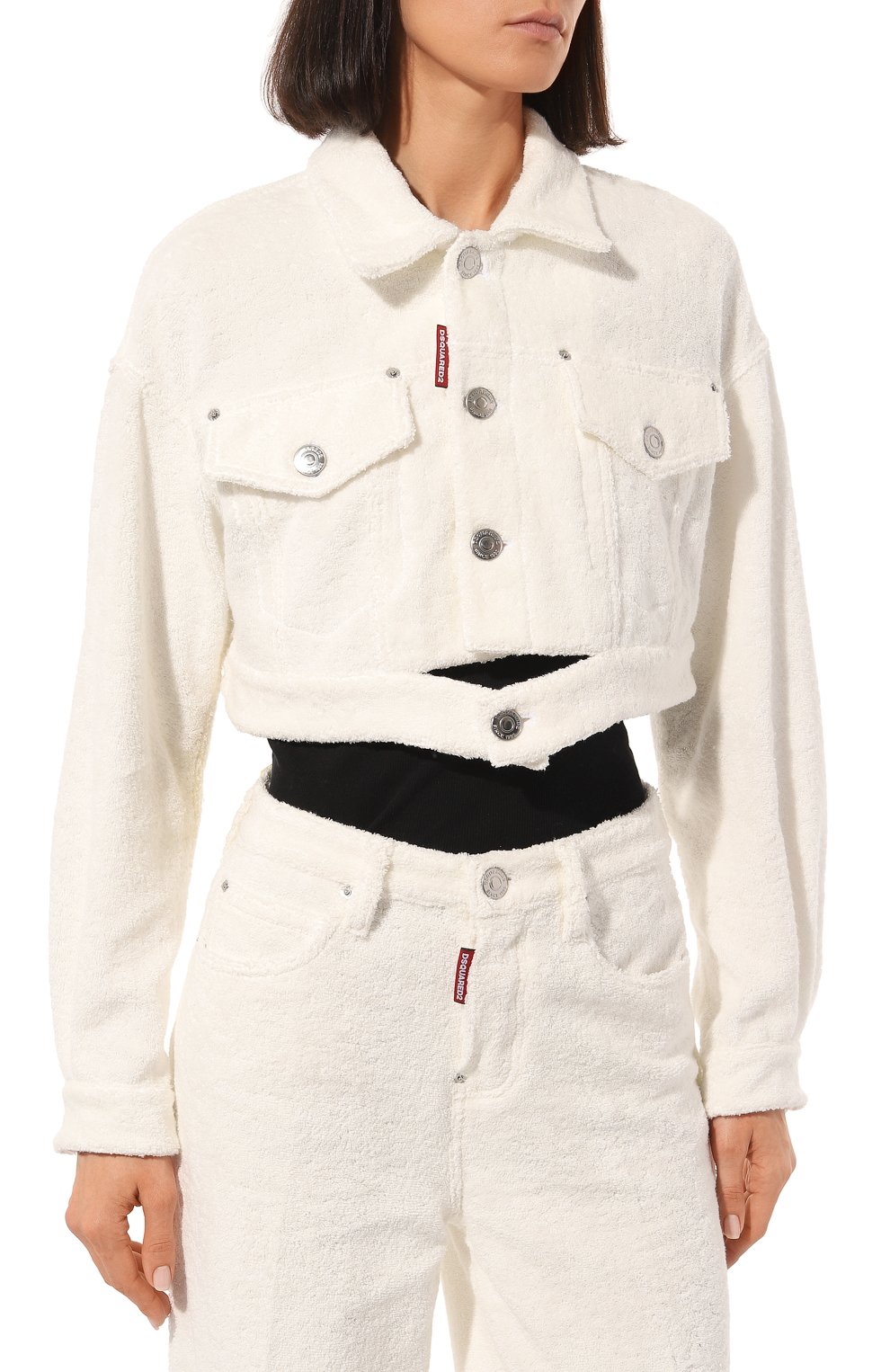 Хлопковая куртка DSQUARED2 белого цвета по цене 87000 руб., арт. S72AM0997/S76637, фото 3 Хлопковая куртка DSQUARED2, арт. S72AM0997/S76637, фото 3