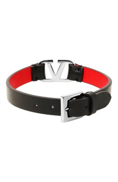 Мужской кожаный браслет VALENTINO черного цвета, арт. 3Y2J0M67/TCZ | Фото 3 (Нос: Не проставлено; Региональные ограничения белый список (Axapta Mercury): Не проставлено; Материал: Натуральная кожа)