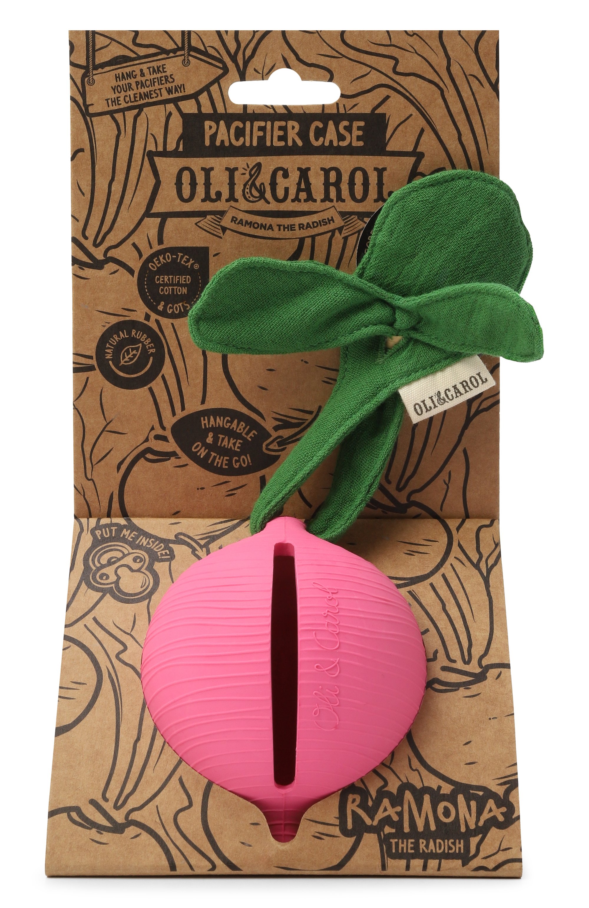 Контейнер для пустышки ramona the radish OLI&CAROL, арт. L-PACIFIER-RADISH, фото 1