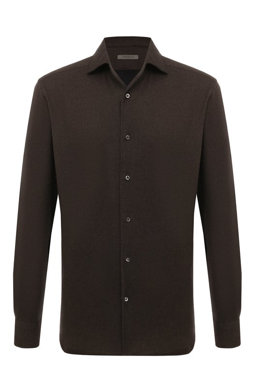 Хлопковая рубашка Corneliani 94P156-9411510 Коричневый 94P156-9411510