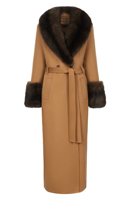 Женское пальто с отделкой из соболя MVST, арт. M26.1MW.CA08.1/F193 CASHMERE