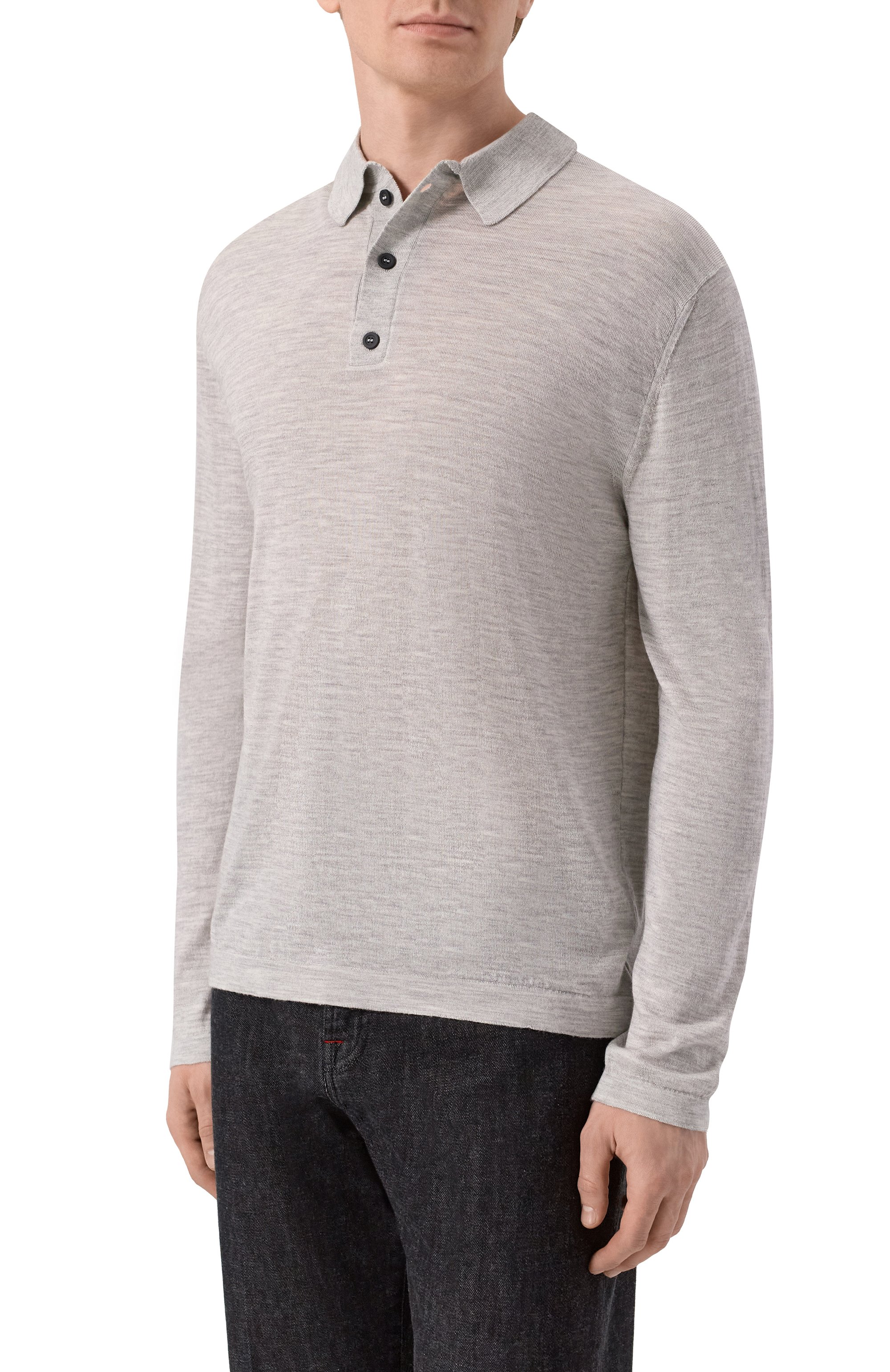 Поло из шерсти и шелка KITON, арт. UMM066703, фото 3