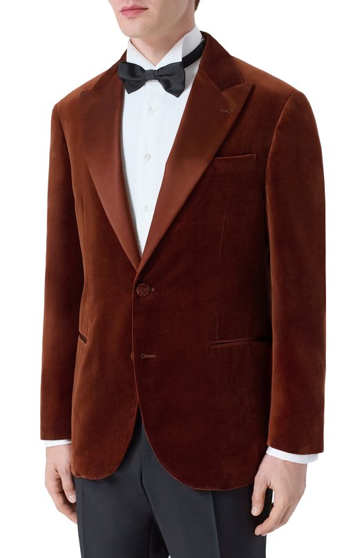 Бархатный пиджак Brunello Cucinelli MV420GS03 Коричневый  MV420GS03 Фото 3