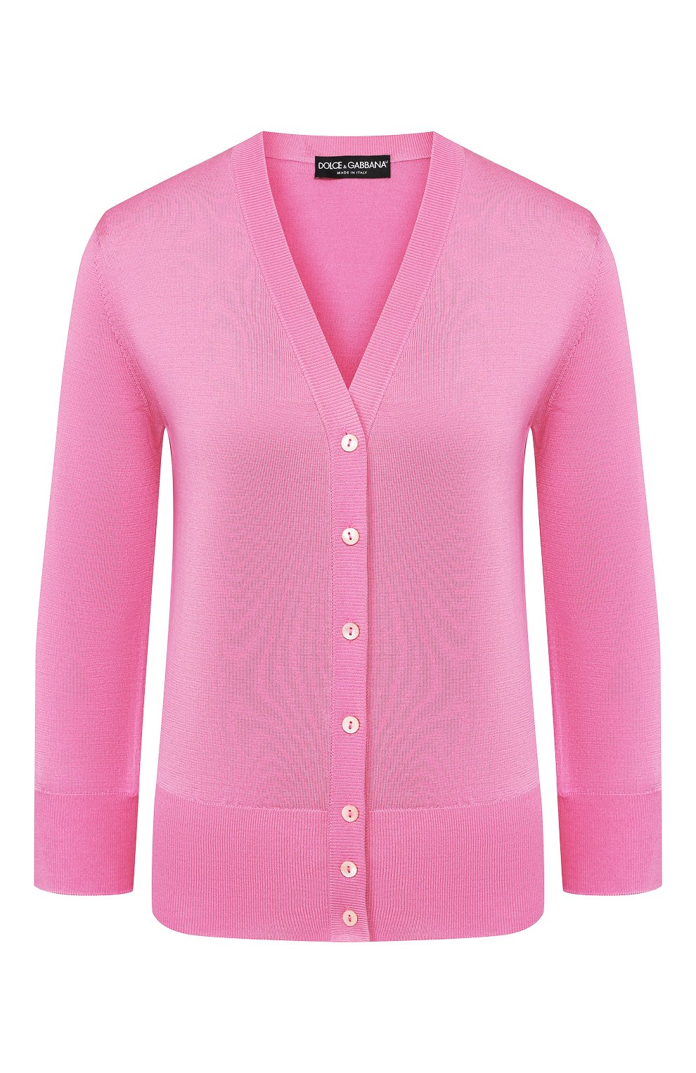 Шелковый кардиган DOLCE & GABBANA розового цвета по цене 92300 руб., арт. FX762T/JASKF, фото 1 Шелковый кардиган DOLCE & GABBANA, арт. FX762T/JASKF, фото 1