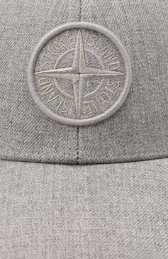 Мужская бейсболка STONE ISLAND светло-серого цвета, арт. 751599675 | Фото 4 (Материал: Текстиль, Шерсть, Синтетический материал; Материал сплава: Проставлено; Нос: Не проставлено)