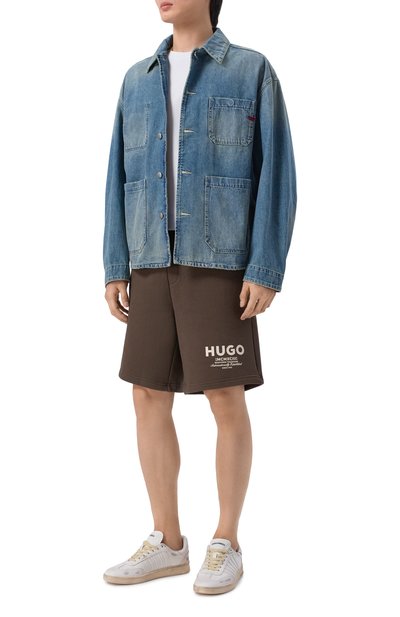 Хлопковые шорты HUGO BLUE темно-коричневого цвета по цене 13600 руб., арт. 50510728, фото 2 Хлопковые шорты HUGO BLUE, арт. 50510728, фото 2