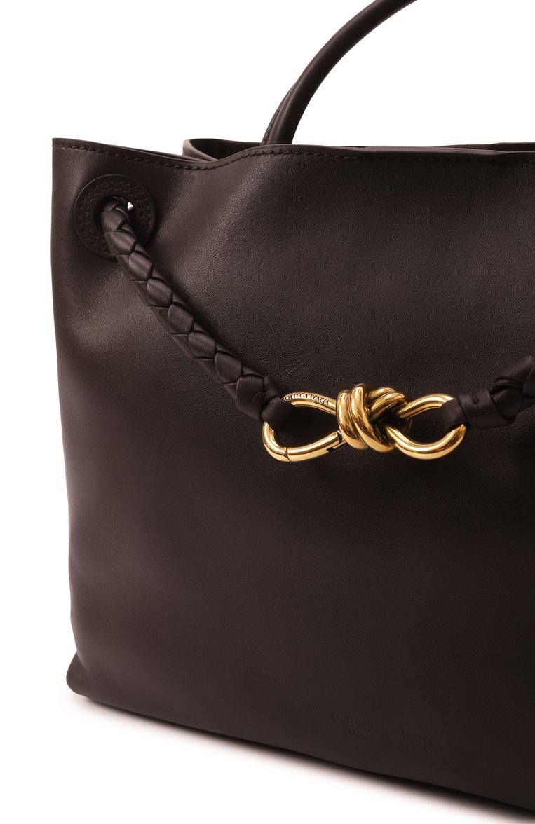 Женская сумка andiamo BOTTEGA VENETA коричневого цвета, арт. 810214 V4O92 | Фото 3 (Материал: Натуральная кожа; Размер: large)