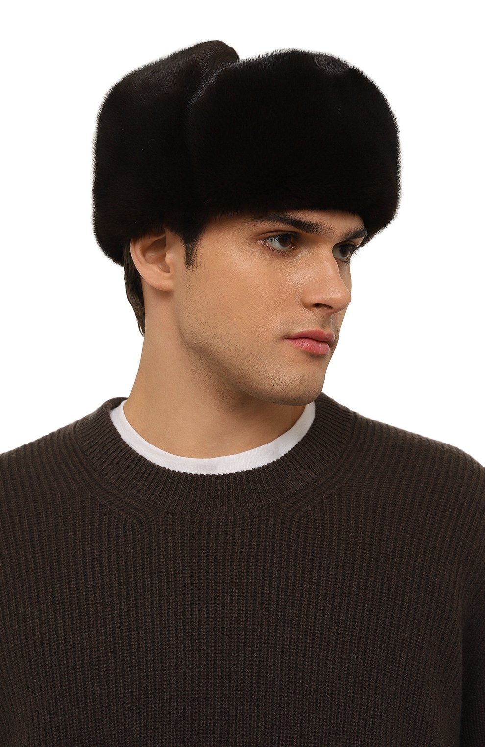 Шерстяная шапка-ушанка с мехом норки VICTORIA KUSENKOVA, арт. 339100204115, фото 2