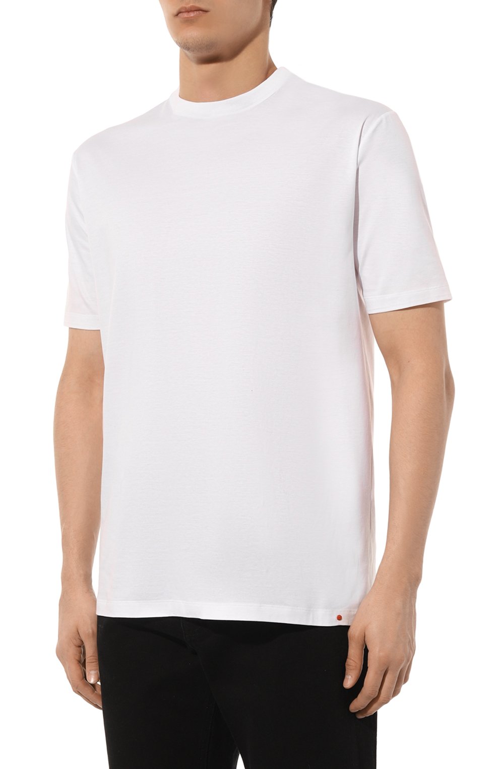 Хлопковая футболка KITON белого цвета по цене 43100 руб., арт. UMC023H08800, фото 3 Хлопковая футболка KITON, арт. UMC023H08800, фото 3