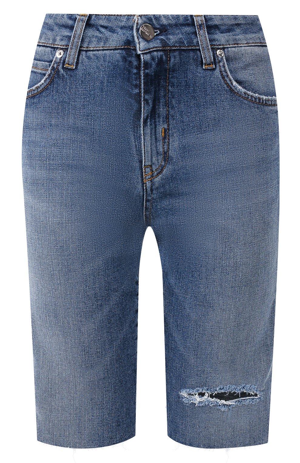 Джинсовые шорты TWO WOMEN IN THE WORLD голубого цвета по цене 18400 руб., арт. ELIYA/UVYJ6, фото 1 Джинсовые шорты TWO WOMEN IN THE WORLD, арт. ELIYA/UVYJ6, фото 1