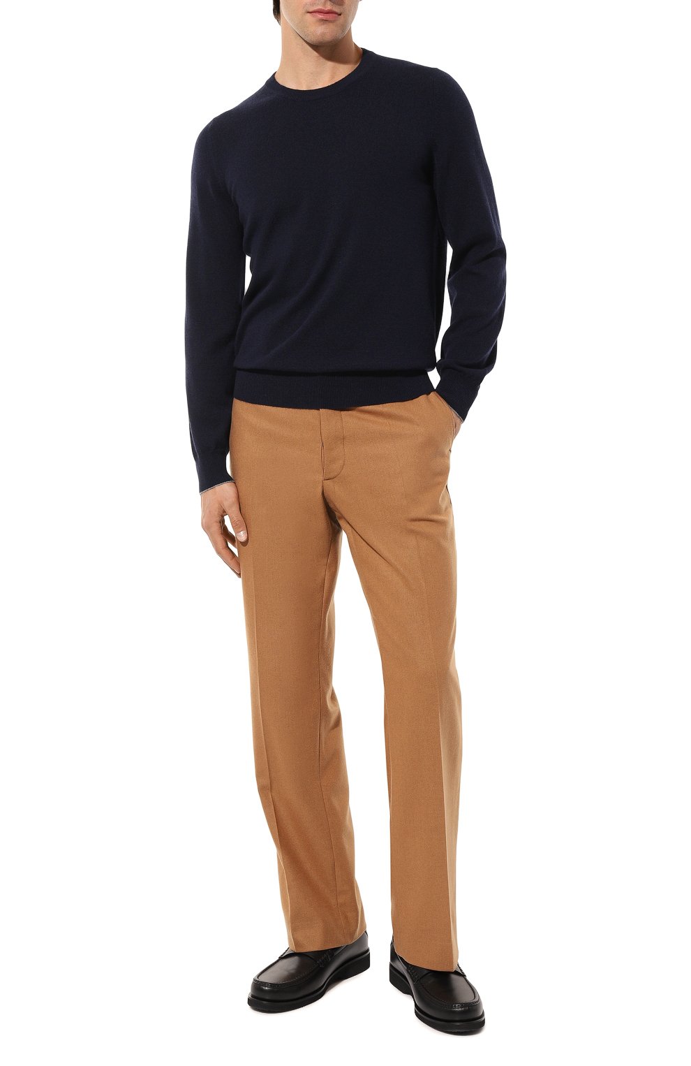 Кашемировый джемпер BRUNELLO CUCINELLI темно-синего цвета по цене 114500 руб., арт. M2200B2204, фото 2 Кашемировый джемпер BRUNELLO CUCINELLI, арт. M2200B2204, фото 2