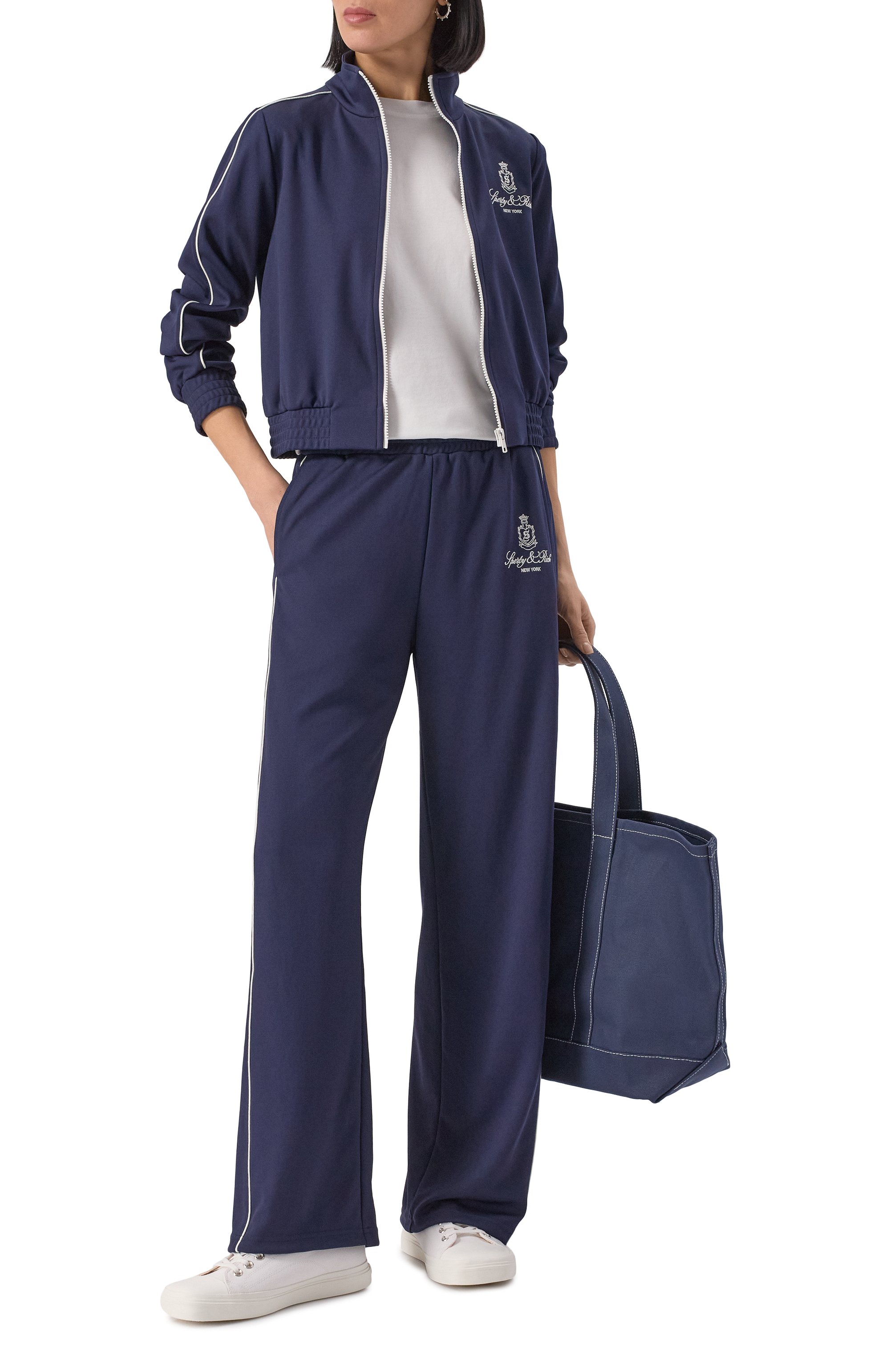 Толстовка SPORTY AND RICH синего цвета по цене 28100 руб., арт. JA059508205BL32, фото 2 Толстовка SPORTY AND RICH, арт. JA059508205BL32, фото 2