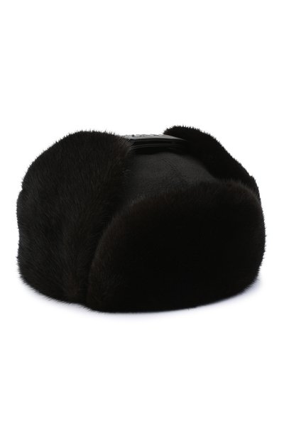 Шапка-ушанка с отделкой из меха норки ZILLI черного цвета по цене 317000 руб., арт. MHQ-0RS00-30337/1001, фото 3 Шапка-ушанка с отделкой из меха норки ZILLI, арт. MHQ-0RS00-30337/1001, фото 3