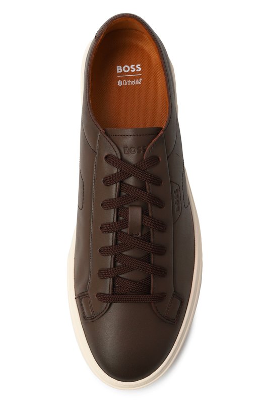 Кожаные кеды Kieran BOSS 50557866 Коричневый  50557866 Фото 6