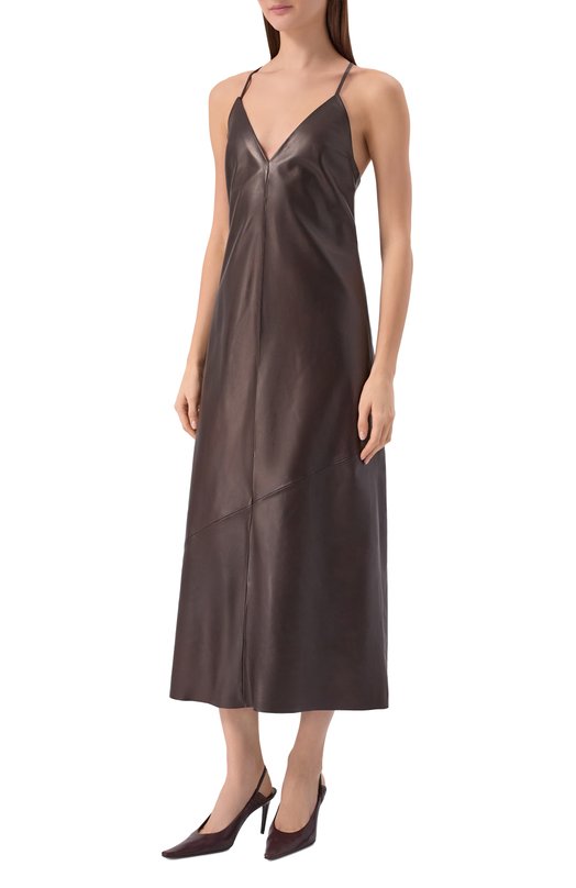 Кожаное платье MVST M26.2PW.L026/L011 NAPPA Коричневый  M26.2PW.L026/L011 NAPPA Фото 3