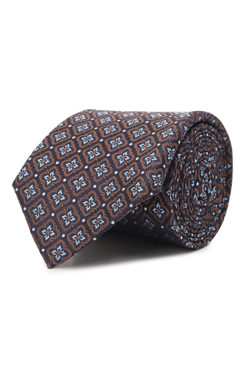 Шелковый галстук CANALI коричневого цвета по цене 13250 руб., арт. 18/HJ03403, фото 1 Шелковый галстук CANALI, арт. 18/HJ03403, фото 1