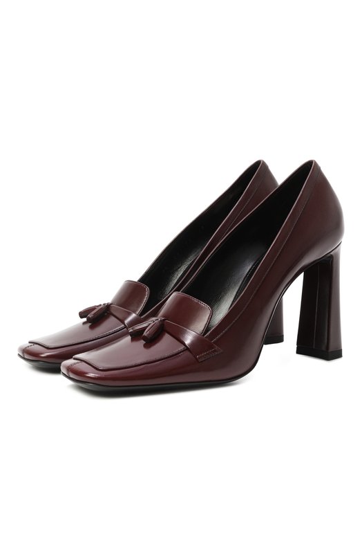 Кожаные туфли Chloé 90 Saint Laurent 841175/AAEHF Бордовый 841175/AAEHF