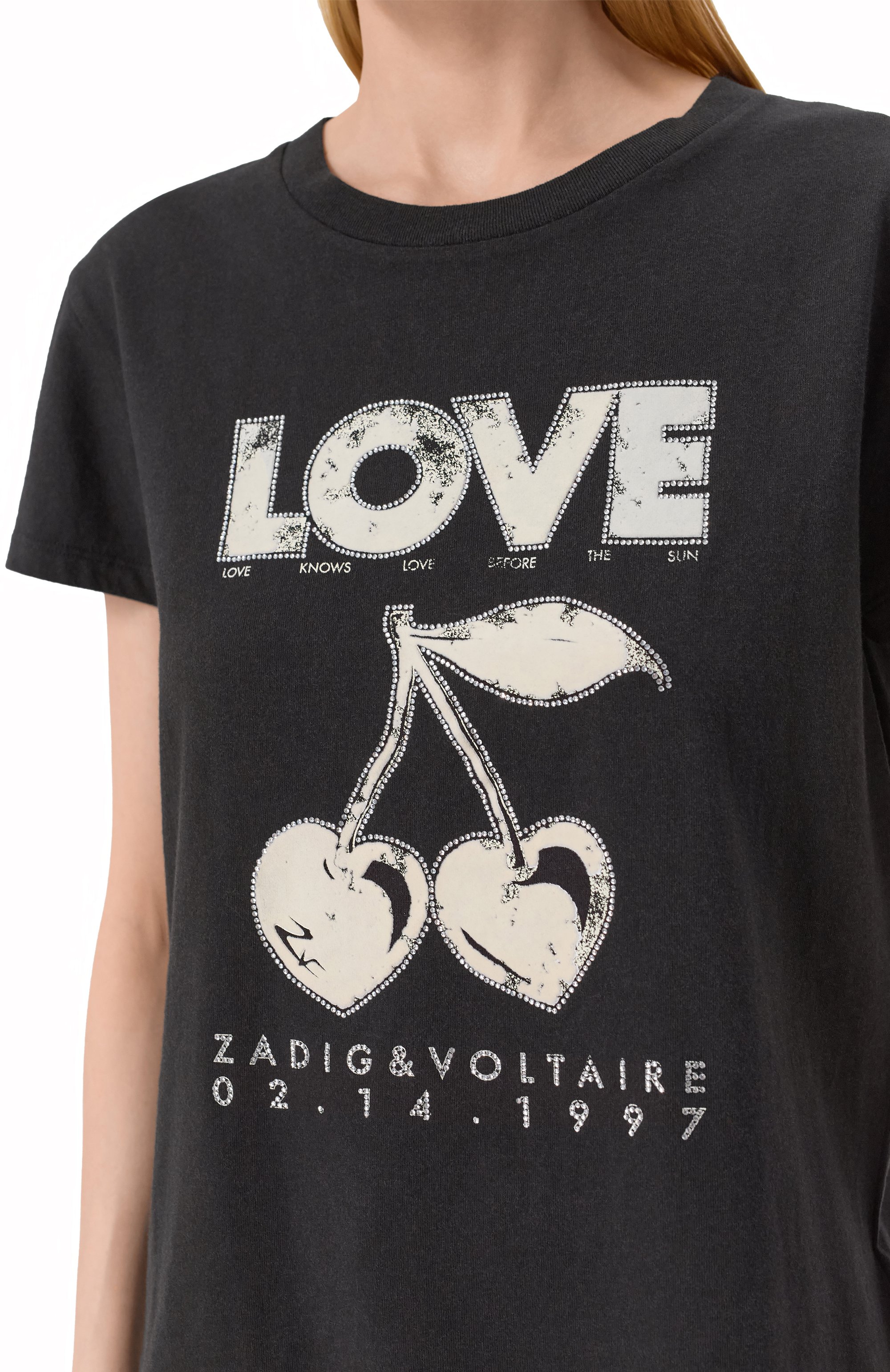 Хлопковая футболка ZADIG AND VOLTAIRE, арт. JWTS02684, фото 5